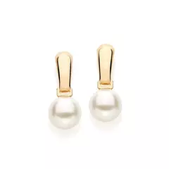 Brinco Banhado A Ouro 18k Rommanel Com Pérolas Sintéticas Cód-522093