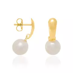 Brinco Banhado A Ouro 18k Rommanel Com Pérolas Sintéticas Cód-522093 - comprar online