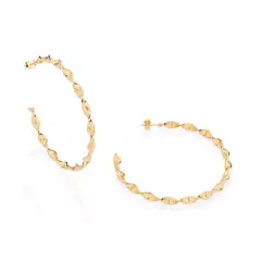 Brinco Meia Argola Com Aro Torcido Banhado A Ouro 18k Feminino Rommanel - comprar online