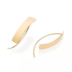Brinco Meia Argola Liso Lançamento Rommanel Banhado Ouro 18k Cód-527275 - comprar online
