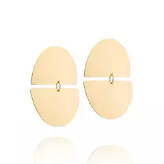 Brinco Pêndulo Abaulado Banhado A Ouro 18k Rommanel Cód-527280