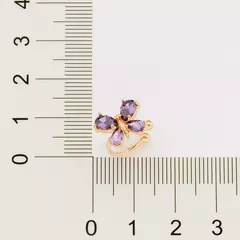 Brinco Piercing De Pressão Borboleta Banhado A Ouro 18k Com Zircônias na internet