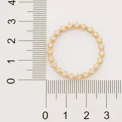 Brinco Redondo Feminino Banhado A Ouro 18k Cercado Por Zircônias Rommanel - Farinni Joias