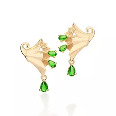 Brinco Vaso Da Prosperidade Banhado A Ouro 18k Com Cristais Rommanel
