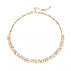 Chocker Rommanel Feminina Banhada Ouro 18k Com Zircônias
