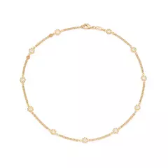 Choker Flores Com Zircônias Rommanel Feminina Banhada A Ouro 18k Cód-532458