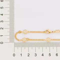Choker Flores Com Zircônias Rommanel Feminina Banhada A Ouro 18k Cód-532458 - Farinni Joias
