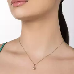Kit Presente Feminino Colar + Brincos + Pingente Espiral Banhado Ouro 18k