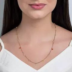 Gargantilha Com Cristais Pendurados Banhada A Ouro 18k - comprar online
