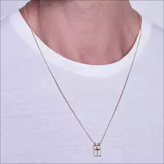Escapulário Masculino Fé Rommanel Banhado A Ouro 18k Cód-532008 - Farinni Joias