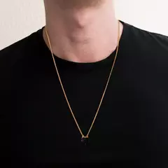 Escapulário Masculino Rommanel Banhado A Ouro 18k Com Cruz E Cristal Cód-532454 na internet
