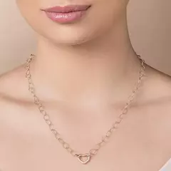 Gargantilha Feminina Rommanel Banhada A Ouro 18k Com Coração Cód-532512 - Farinni Joias