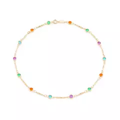 Gargantilha Choker Banhada A Ouro 18k Com Cristais Redondos Cód-531958