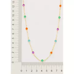 Gargantilha Choker Banhada A Ouro 18k Com Cristais Redondos Cód-531958 - Farinni Joias