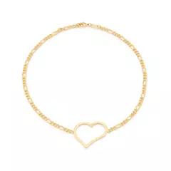 Gargantilha Choker Coração Estilizado Feminino Rommanel Banhado Ouro 18k Cód-532173
