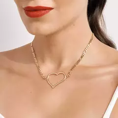 Gargantilha Choker Coração Estilizado Feminino Rommanel Banhado Ouro 18k Cód-532173 - comprar online
