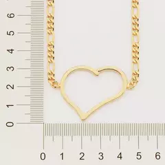 Gargantilha Choker Coração Estilizado Feminino Rommanel Banhado Ouro 18k Cód-532173 na internet