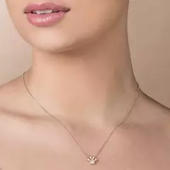 Gargantilha Feminina Pingente Pata De Pet Banhado A Ouro 18k Com Zircônia Cód-532518 - comprar online