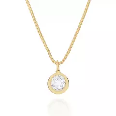 Colar Solitário Feminino Rommanel Ponto De Luz Banhado Ouro 18k Cód-532005 - comprar online