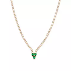 Colar Para Festa Rommanel Banhada Ouro 18k Com Zircônias Tamanho 50