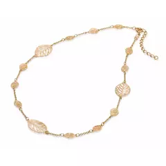 Gargantilha Feminina Rommanel Formada Por Folhas Banhada A Ouro 18k Cód-531121