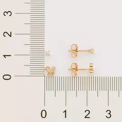 Kit Brinco Borboletas Para Primeiro E Segundo Furo Com Zircônias Banhado A Ouro 18k Rommanel - Farinni Joias