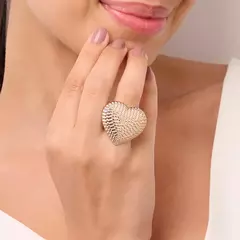 Maxi Anel Coração Supremo Banhado A Ouro 18k Feminino Rommanel na internet