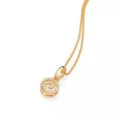 Kit Presente Feminino Colar + Brincos + Pingente Espiral Banhado Ouro 18k - Farinni Joias