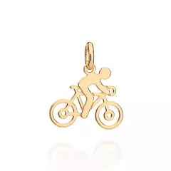 Pingente Ciclista Banhado A Ouro 18k Unissex Rommanel
