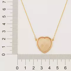 Gargantilha Banhada a Ouro 18k com Cristal Coração Cód. 531225 - Farinni Joias