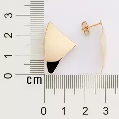 Brinco Botão Triangular Banhado a Ouro 18k Cód. 527231 na internet