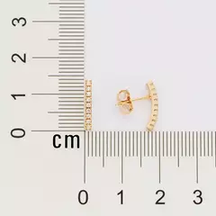 Brinco Palito Banhado a Ouro 18k com Zircônias Cód. 527242 - Farinni Joias