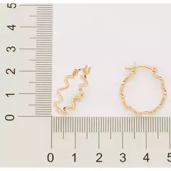 Brinco Argola Ondas Banhado a Ouro 18k Cód. 526783 - Farinni Joias