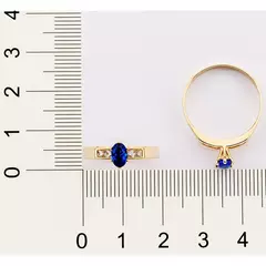 Anel Solitário Formatura Banhado a Ouro 18k com Zircônias Cód. 513413 - Farinni Joias