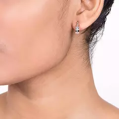 Argola Banhada a Ouro 18k com Aplicação de Rhodium Cód. 525128 na internet