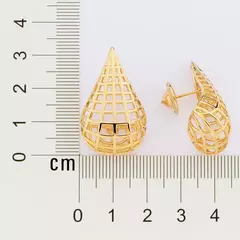 Brinco Gota Banhado a Ouro 18k Cód. 527321 - Farinni Joias