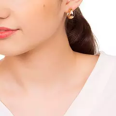 Brinco Meia Argola Banhado a Ouro 18k Cód. 523819 na internet