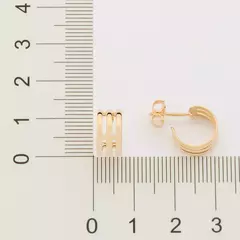 Brinco Argola Tripla Banhado a Ouro 18k Cód. 526971 - Farinni Joias