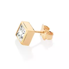 Brinco One Solitário Banhado a Ouro 18k com Zircônia Cód. 527320 - comprar online