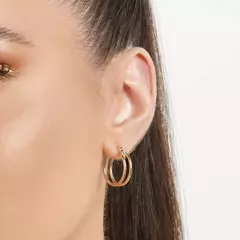 Brinco Argola Dupla Banhada a Ouro 18k Cód. 526793 na internet