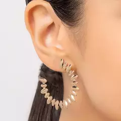 Brinco Meia Argola Banhado a Ouro 18k Cód. 527230 na internet