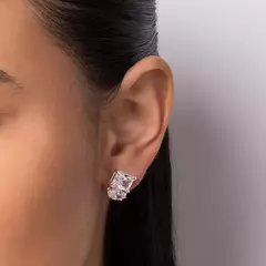 Brinco Botão Eu e Você de Prata 925 com Zircônias Cód. 820132 na internet