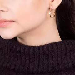 Brinco Argola Ondulado Banhado a Ouro 18k Cód. 522568 na internet