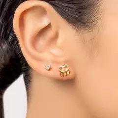 Kit Brinco Solitário e Sapo Banhado a Ouro 18k com Zircônias Cód. 527296 na internet