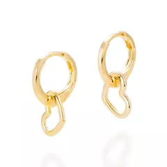 Argola com Coração Banhado a Ouro 18k Cód. 526588