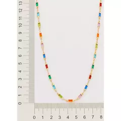 Gargantilha Banhada a Ouro 18k com Cristais Coloridos Cód. 531882 na internet