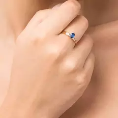 Anel Solitário Formatura Banhado a Ouro 18k com Zircônias Cód. 513413 na internet