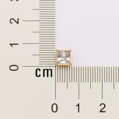 Brinco One Solitário Banhado a Ouro 18k com Zircônia Cód. 527320 - Farinni Joias
