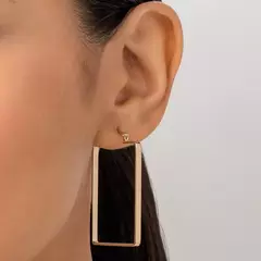 Brinco Argola Retangular Banhada a Ouro 18k Cód. 527268 na internet