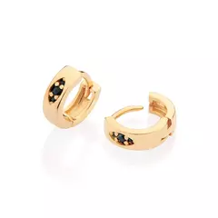 Brinco Masculino Argola Banhado A Ouro 18k Com Zircônias Rommanel - comprar online